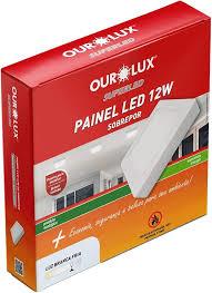 PAINEL LED 12X12 6W EMBUTIR QUAD ABS 6500K OUROLUX