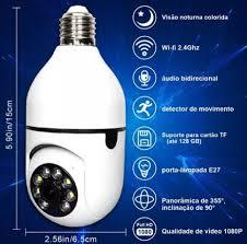 CAMERA SMART WIFI IP 360 GRAUS BOCAL E27