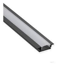 PERFIL DE LED 2MTS EMBUTIR PRETO 25x07