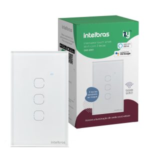 INTERRUPTOR INTELIGENTE WIFI COM 3 TECLAS EWS 1003 BRANCO INTELBRAS