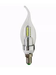 LÂMPADA VELA LED 4W 3000k TRANSPARENTE BICO TORTO E14 BOCAL