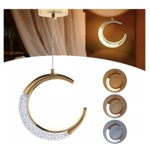 PENDENTE MEIA LUA LED 3 CORES