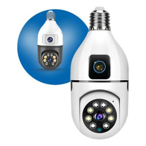 CAMERA DUAL DUPLA ROBÔ INTELIGENTE IP66 360 GRAUS BOCAL E27