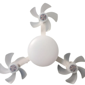 VENTILADOR TRIPLO DE BOCAL E27 3 TONS LUZ C CONTROLE